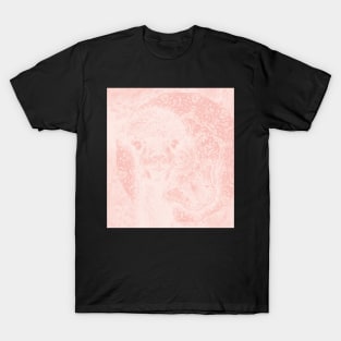 Ghostly alpaca and butterfly with mandala in Rose Quartz T-Shirt